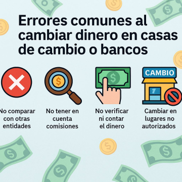 Errores comunes al cambiar dinero en casas de cambio o bancos